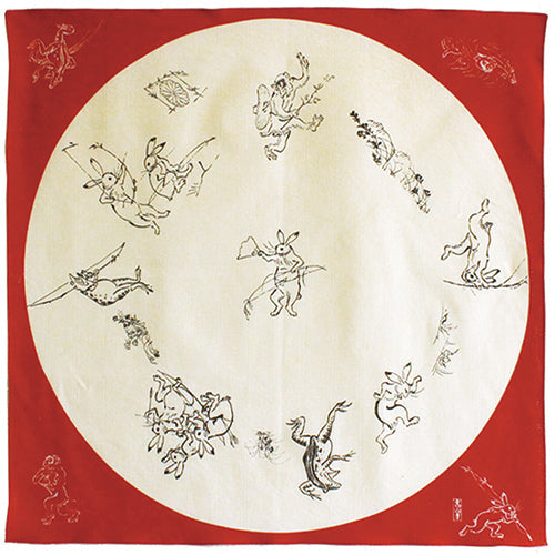 Furoshiki Chôjûgiga (rouge, 68 cm)