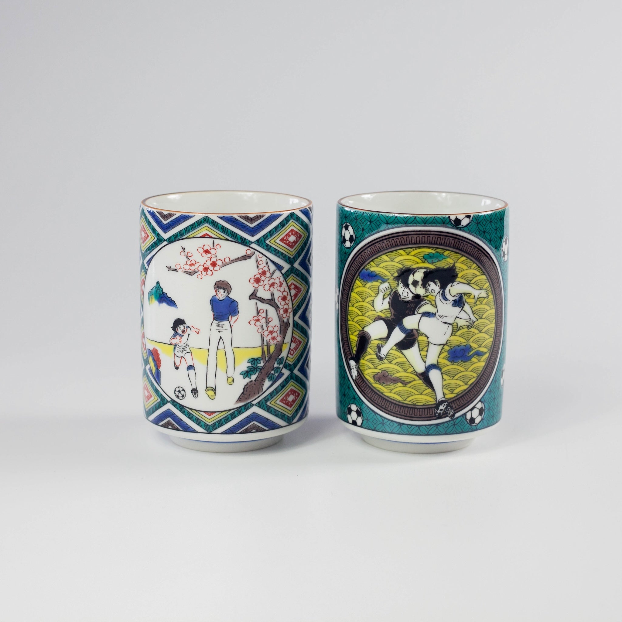 Tasses à Thé Kutani Yaki Olive et Tom