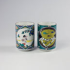 Tazze da tè Kutani Yaki Olive e Tom