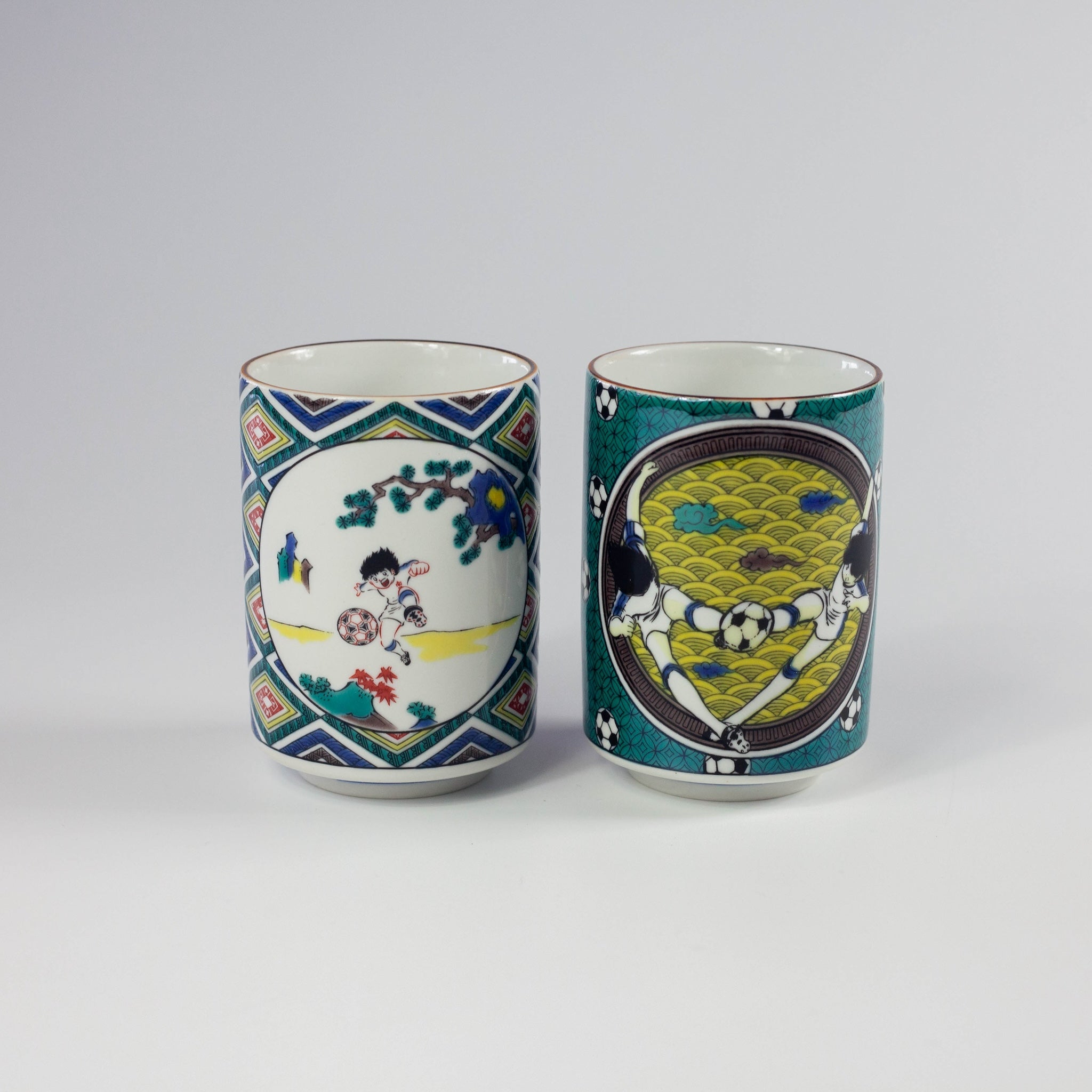 Tasses à Thé Kutani Yaki Olive et Tom