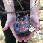 Bento Maruko Neko (noir, 2 étages, 520 ml)