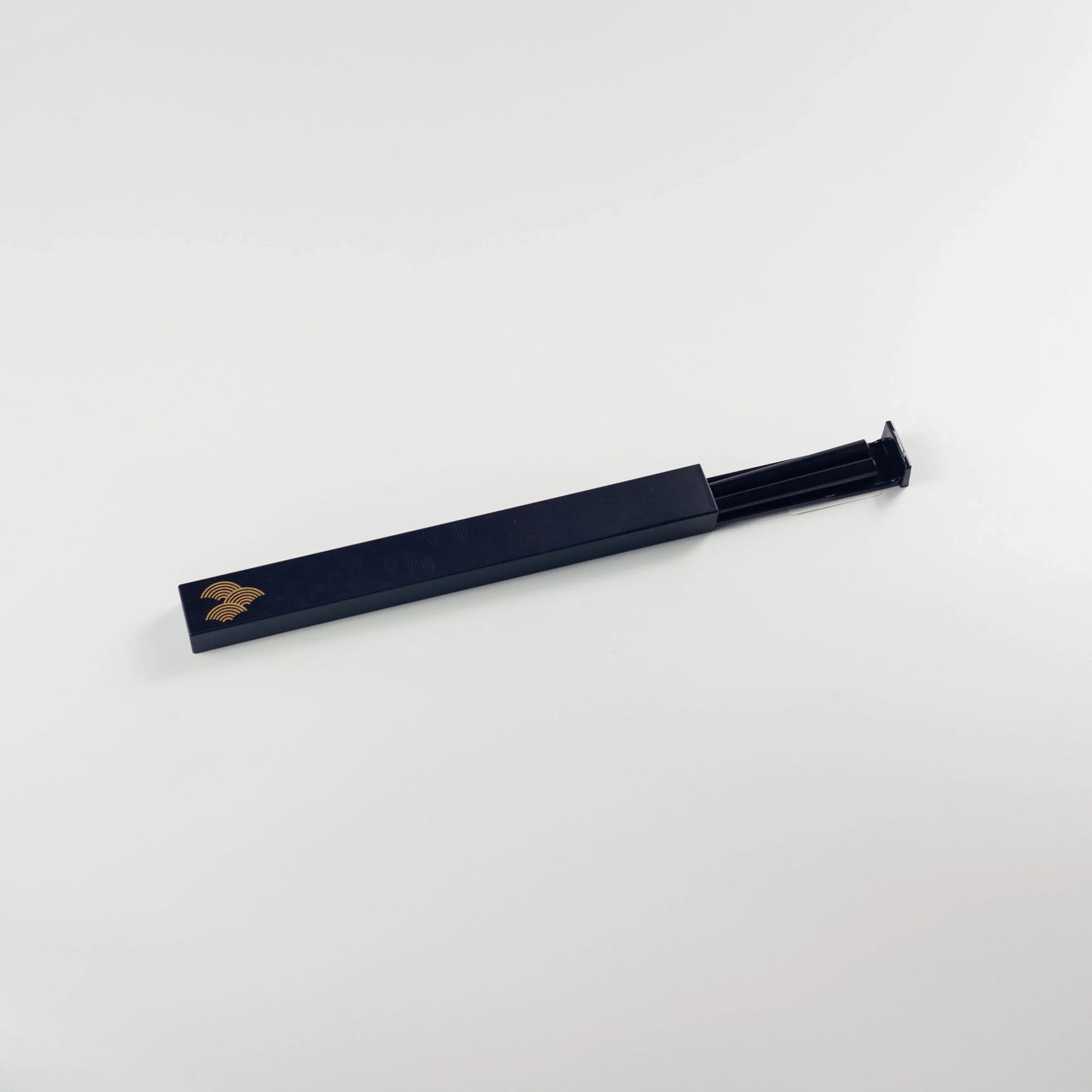 21,0 cm vierkante eetstokjesdoos set zilver gepolijst/houtskool
