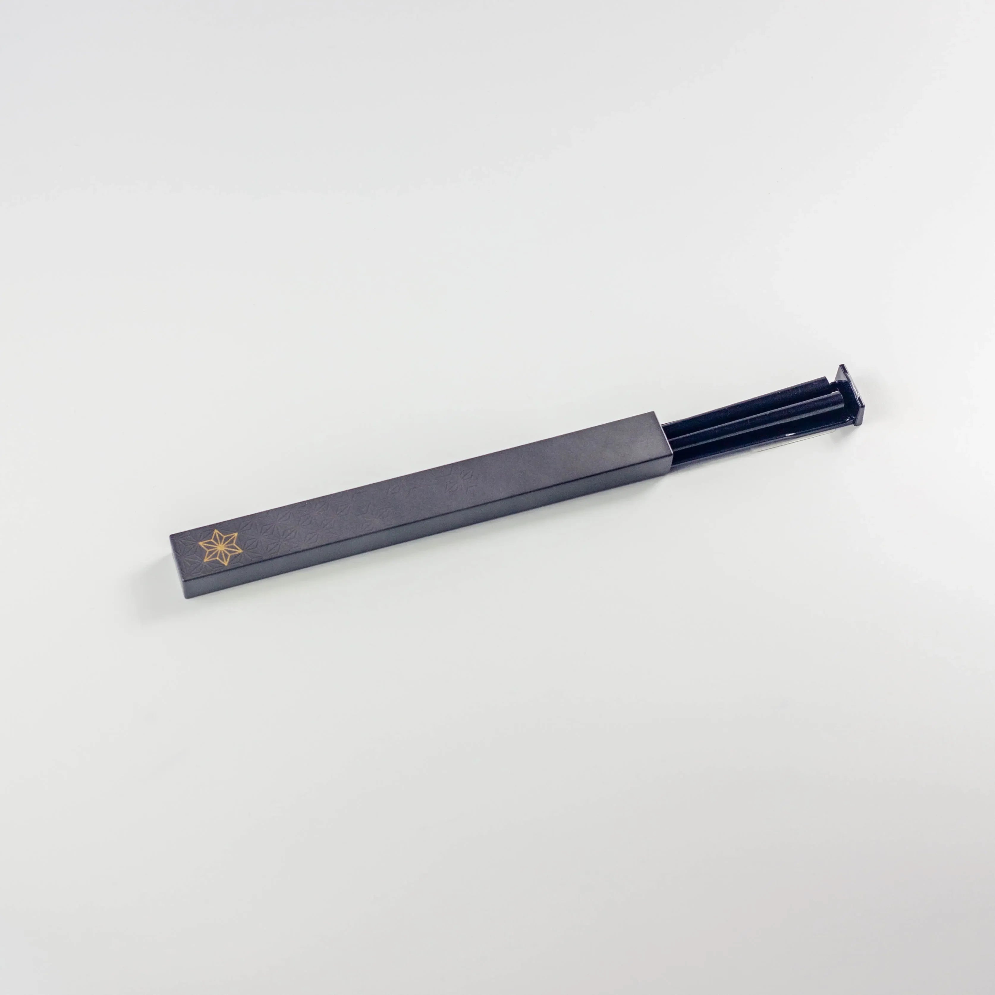 21,0 cm vierkante eetstokjesdoos set zilver gepolijst/houtskool