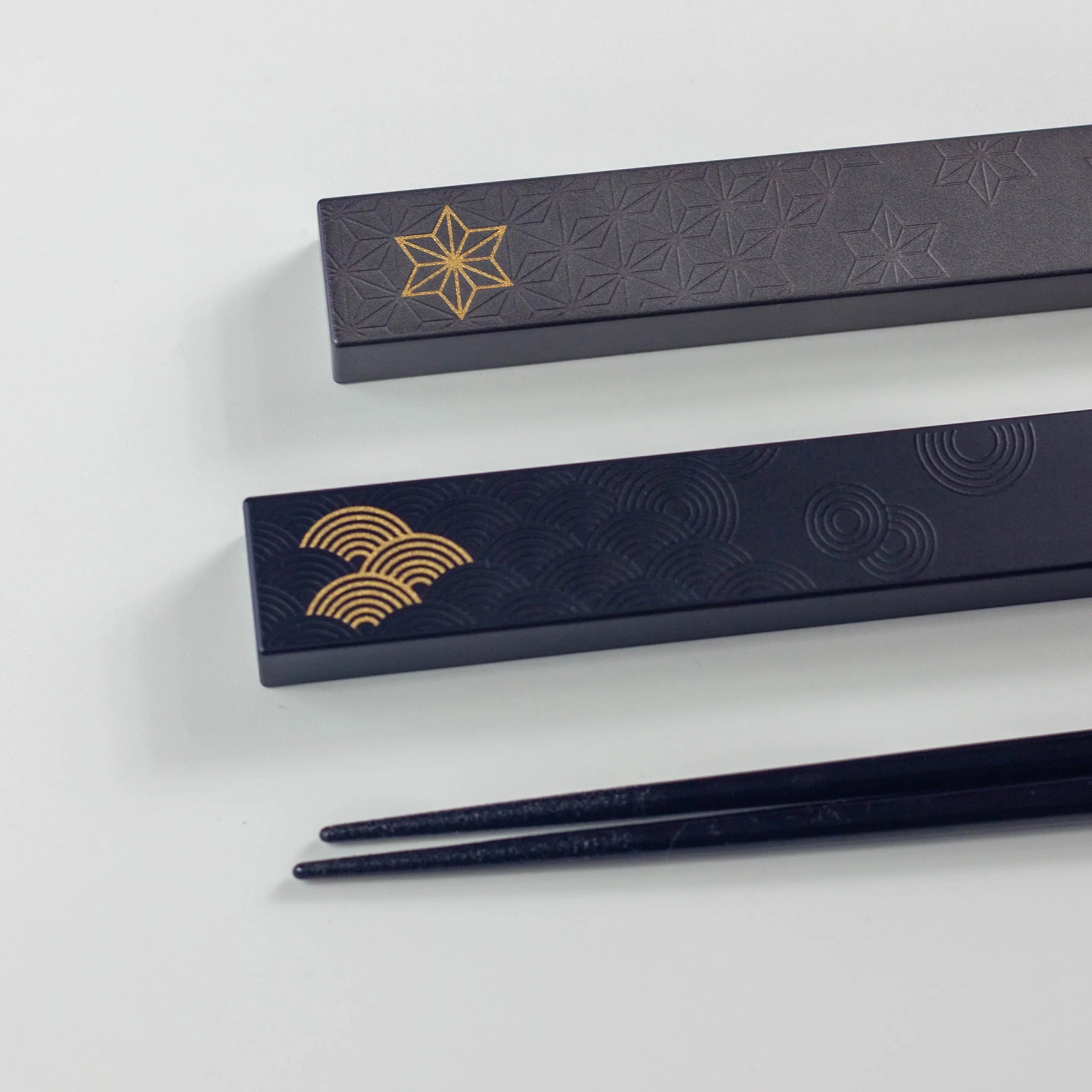 21,0 cm vierkante eetstokjesdoos set zilver gepolijst/houtskool