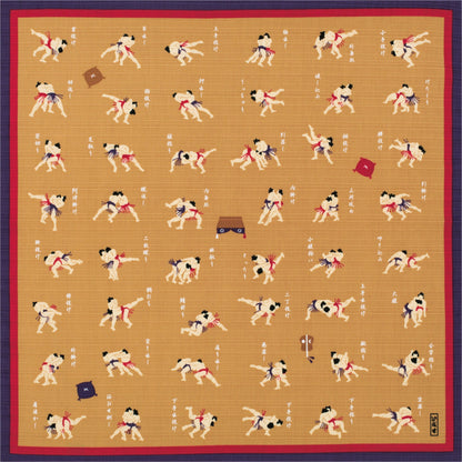 Traditional Cotton Furoshiki Wrapping Cloth | Sumo Wrestlers by Sanyo Shoji - Bento&co Japanese Bento Lunch Boxes and Kitchenware Specialists