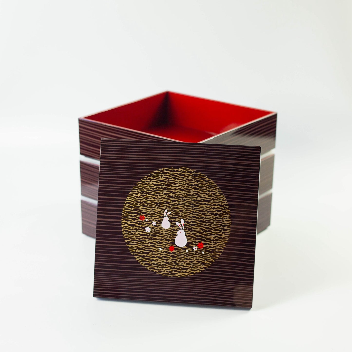 Bento da picnic Usagi Mokume (3 strati, 18 cm) 