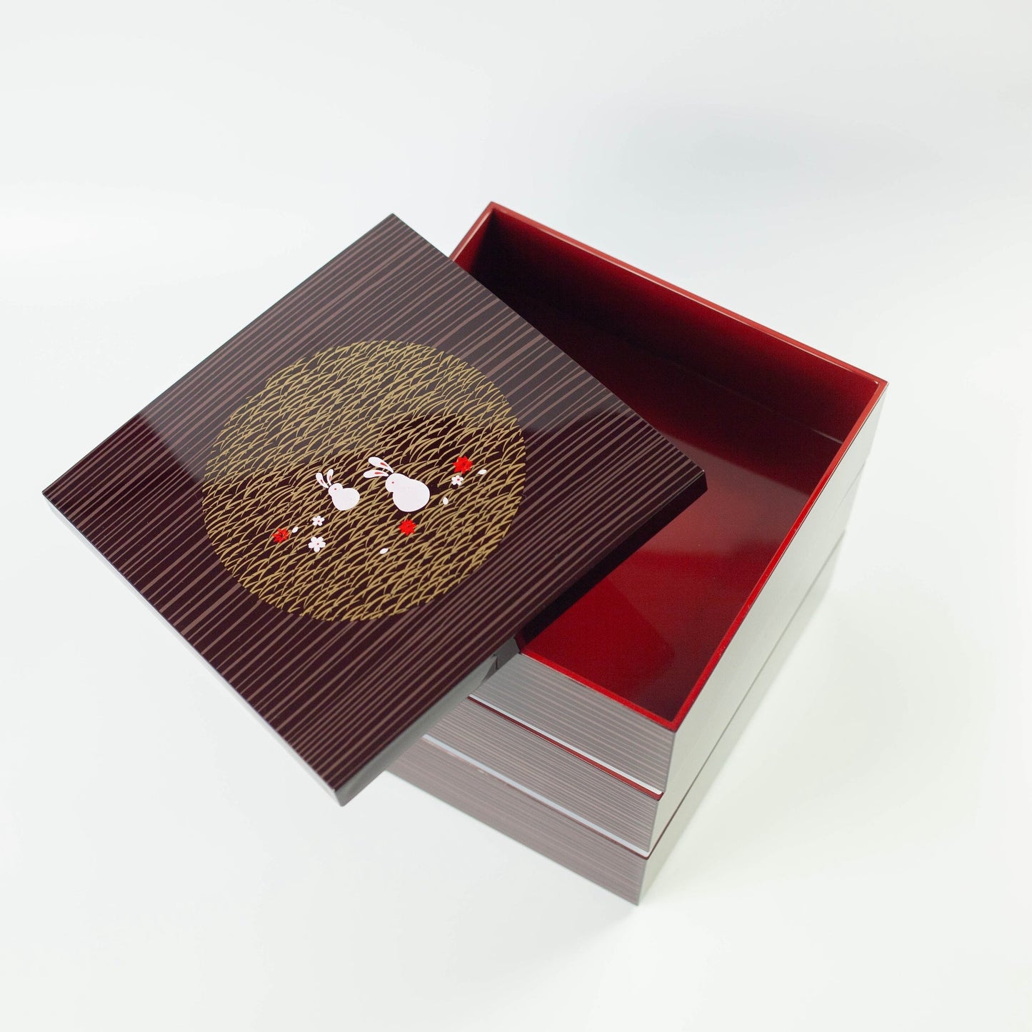 Bento da picnic Usagi Mokume (3 strati, 18 cm) 