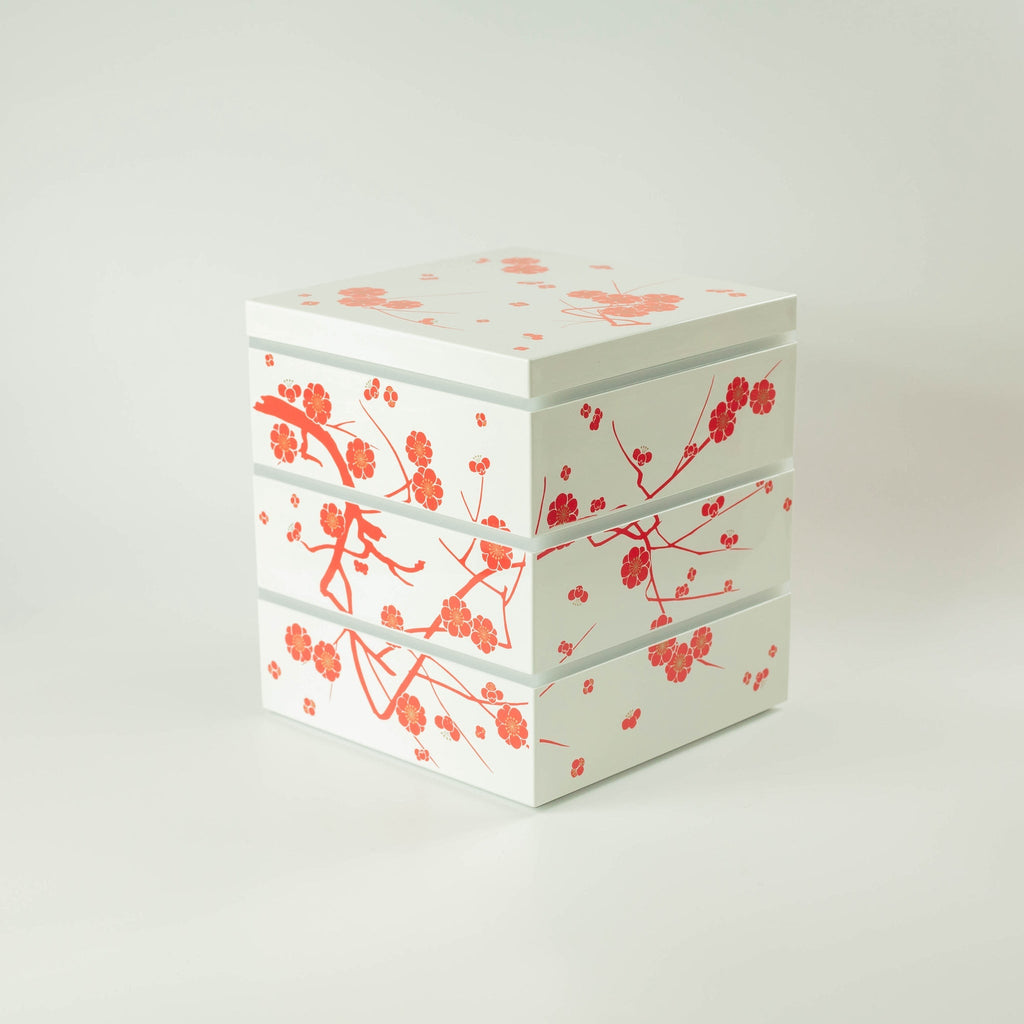 Bento pique-nique Ume (3 étages, blanc, 15 cm)