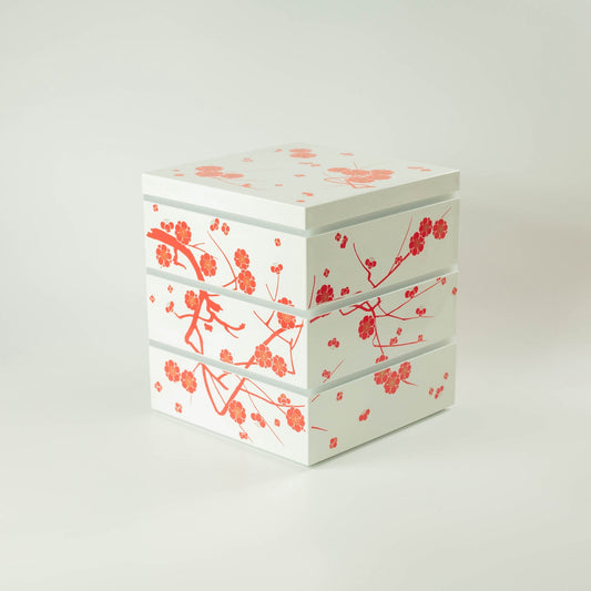 Bento pique-nique Ume (3 étages, blanc, 15 cm)
