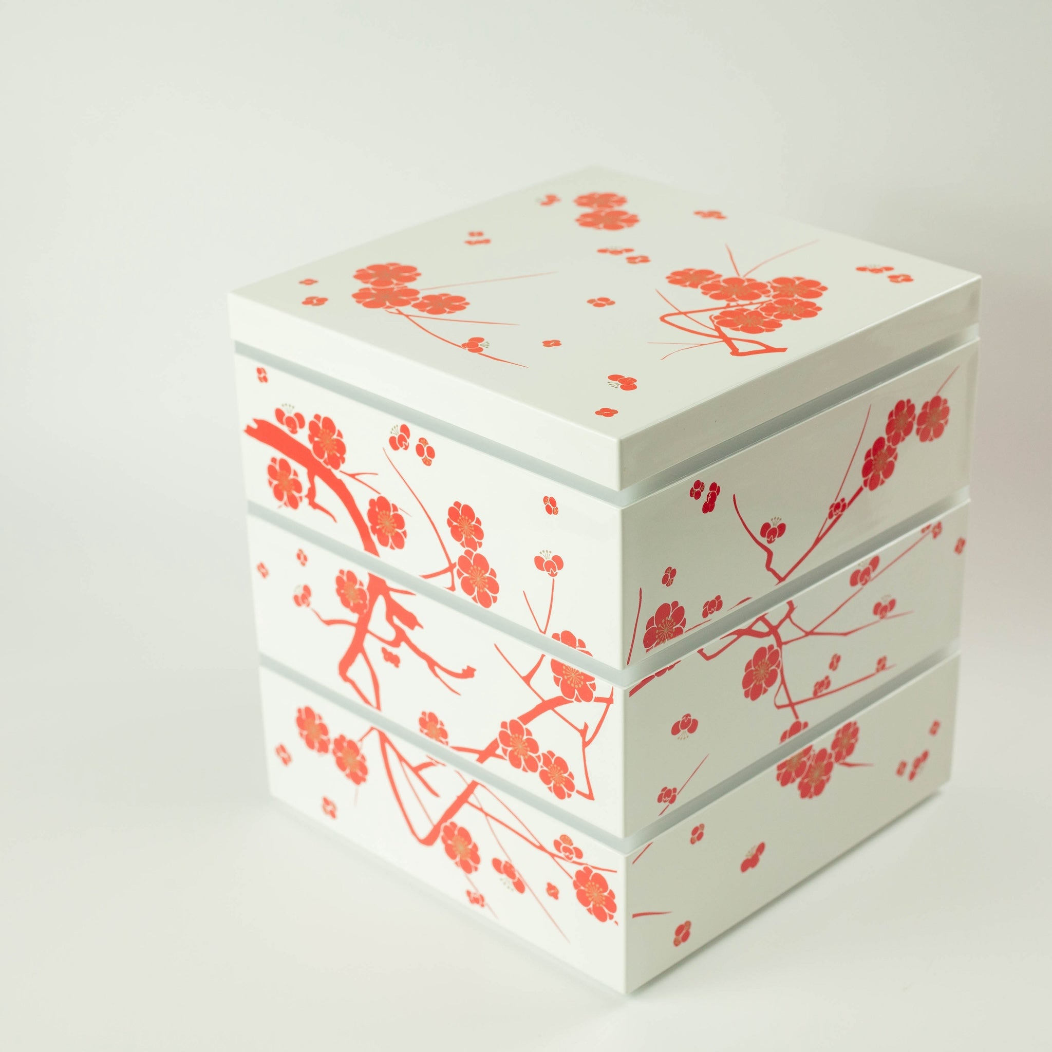 Bento pique-nique Ume (3 étages, blanc, 15 cm)