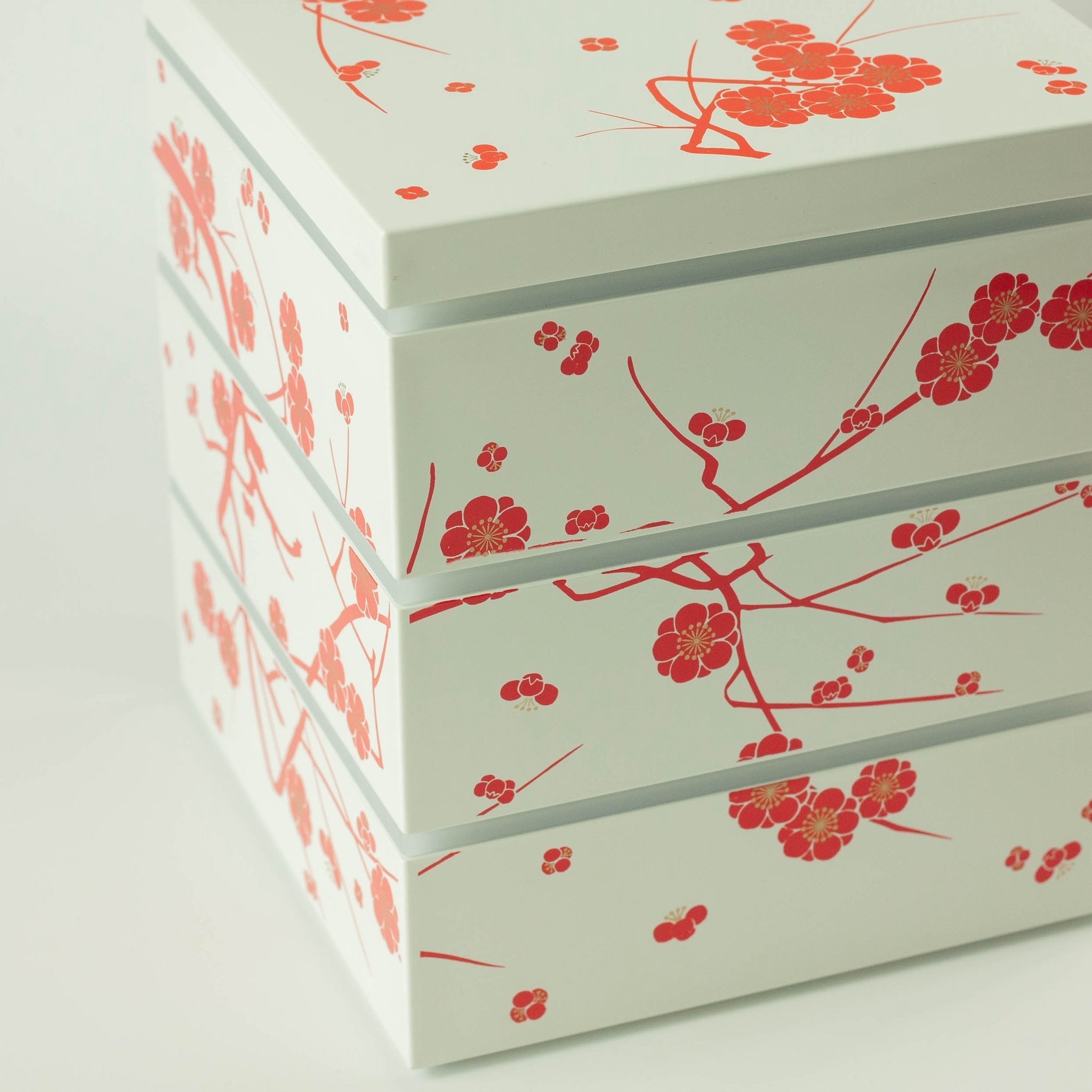 Bento pique-nique Ume (3 étages, blanc, 15 cm)