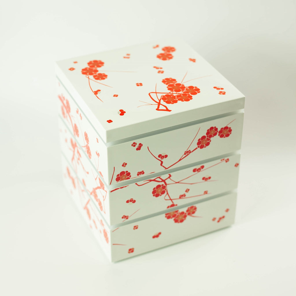 Bento pique-nique Ume (3 étages, blanc, 15 cm)