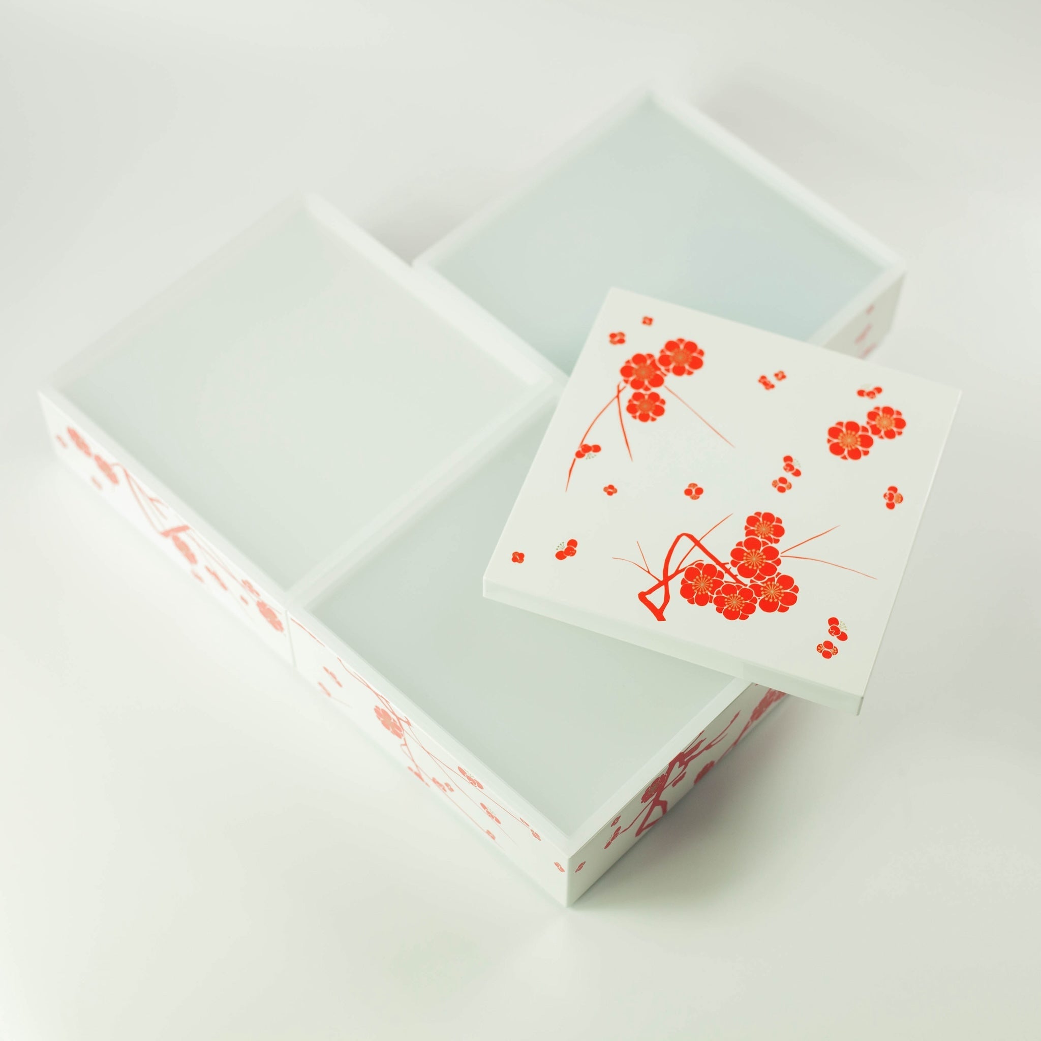 Bento pique-nique Ume (3 étages, blanc, 15 cm)