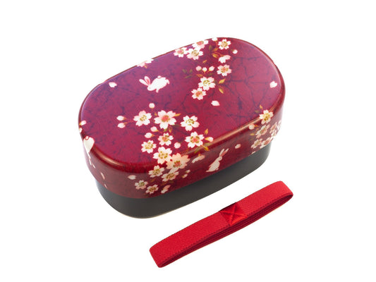 Bento Sakura Usagi (rosso, 570 ml)