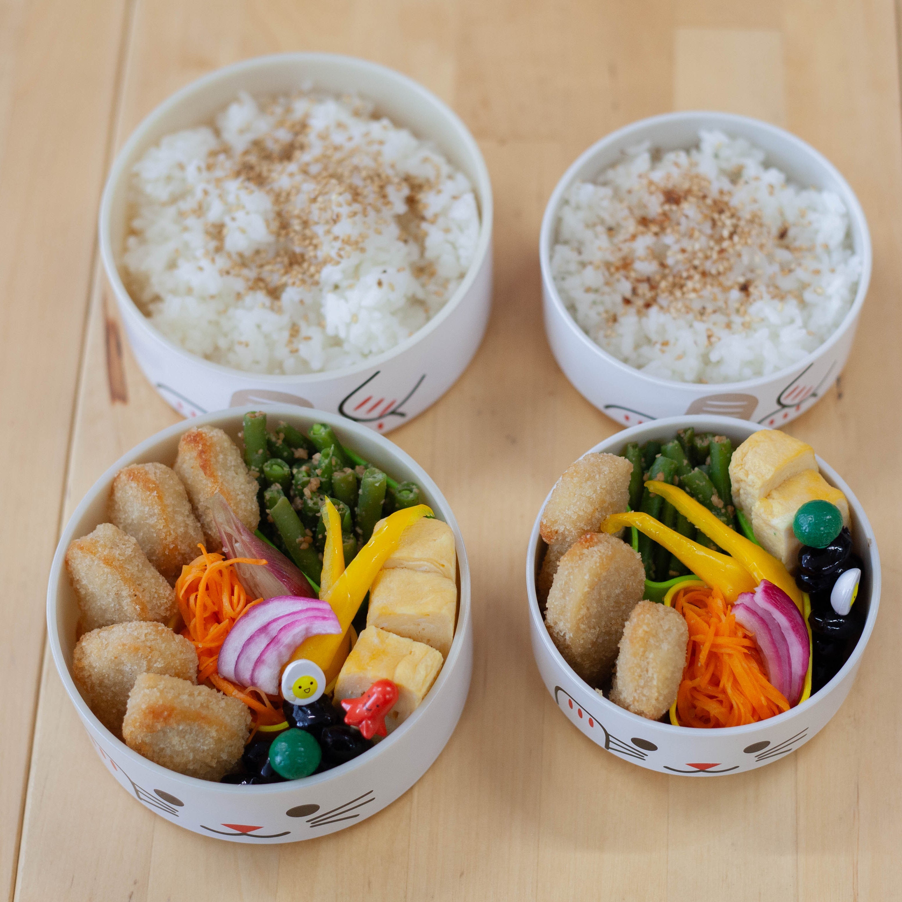 Bento Kokeshi - Maneki Neko (bianco, 1200 ml)