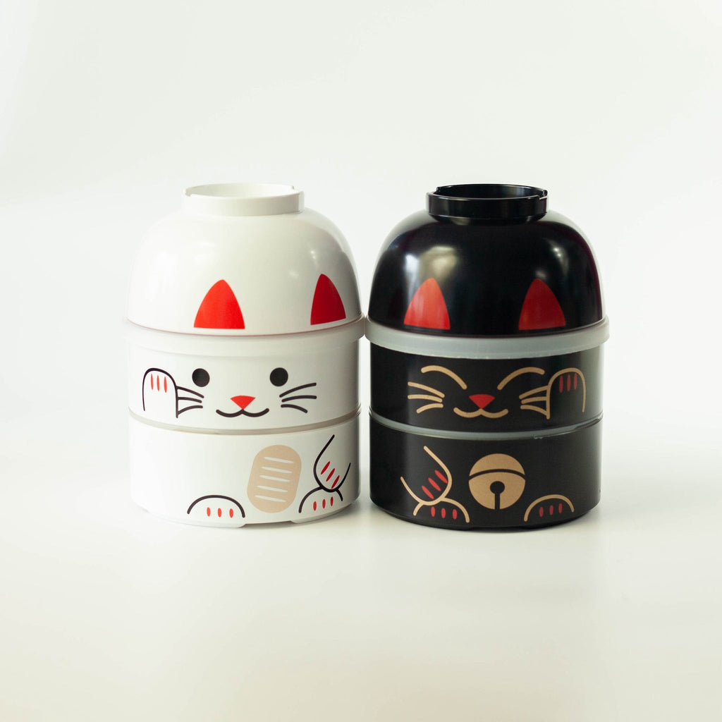 Bento Kokeshi - Maneki Neko (nero, 1200 ml)
