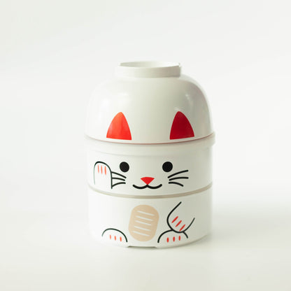 Bento Kokeshi - Maneki Neko (wit, 1200 ml)