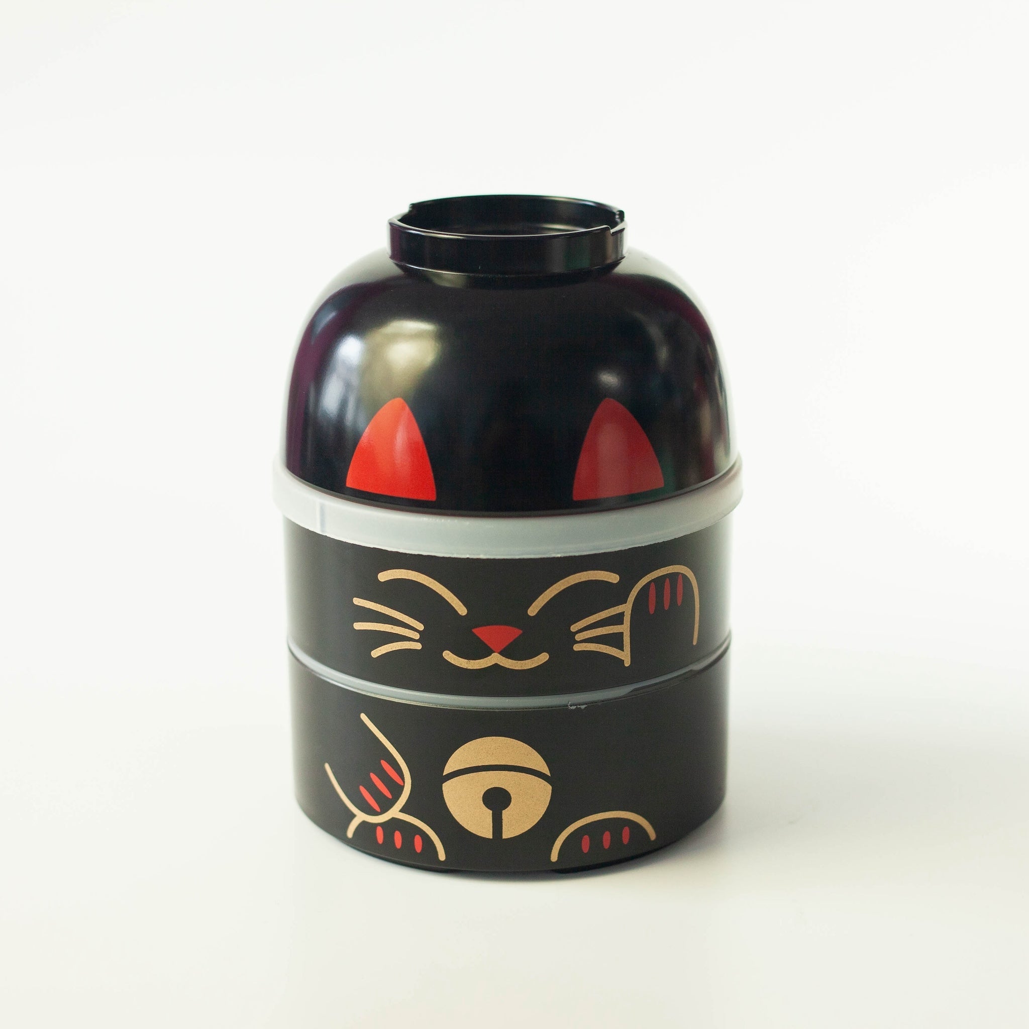Bento Kokeshi - Maneki Neko (nero, 1200 ml)