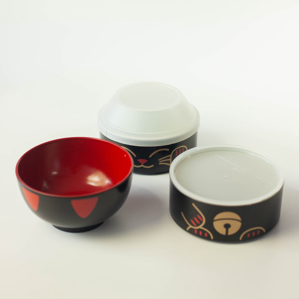 Bento Kokeshi - Maneki Neko (nero, 1200 ml)
