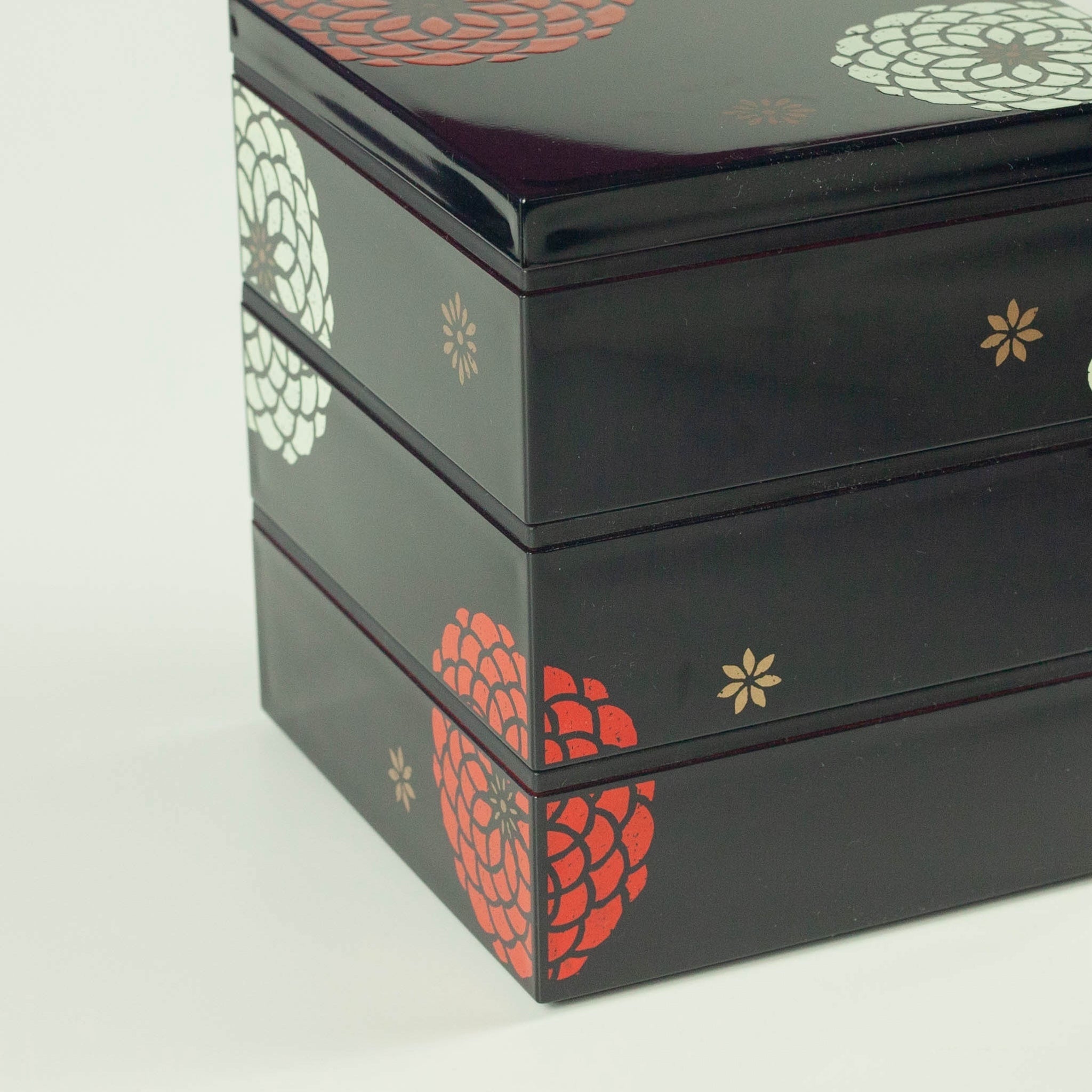 Bento Ojyu Pique-Nique (15x15 cm, 3 étages, noir)