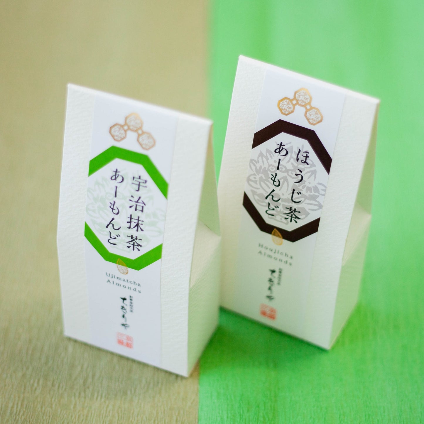 Coffret Cadeau - Amandes enrobées de thé vert (Hojicha & Matcha)