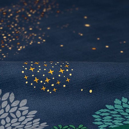 Furoshiki Hime Musubi - Foresta di stelle (blu marino, 70 cm)