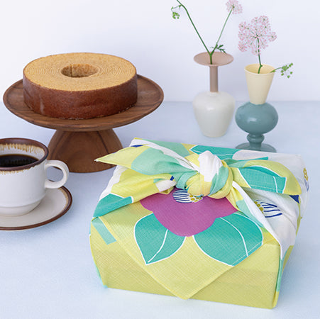 Furoshiki Hime Musubi - Tsubaki (jaune, 70cm)