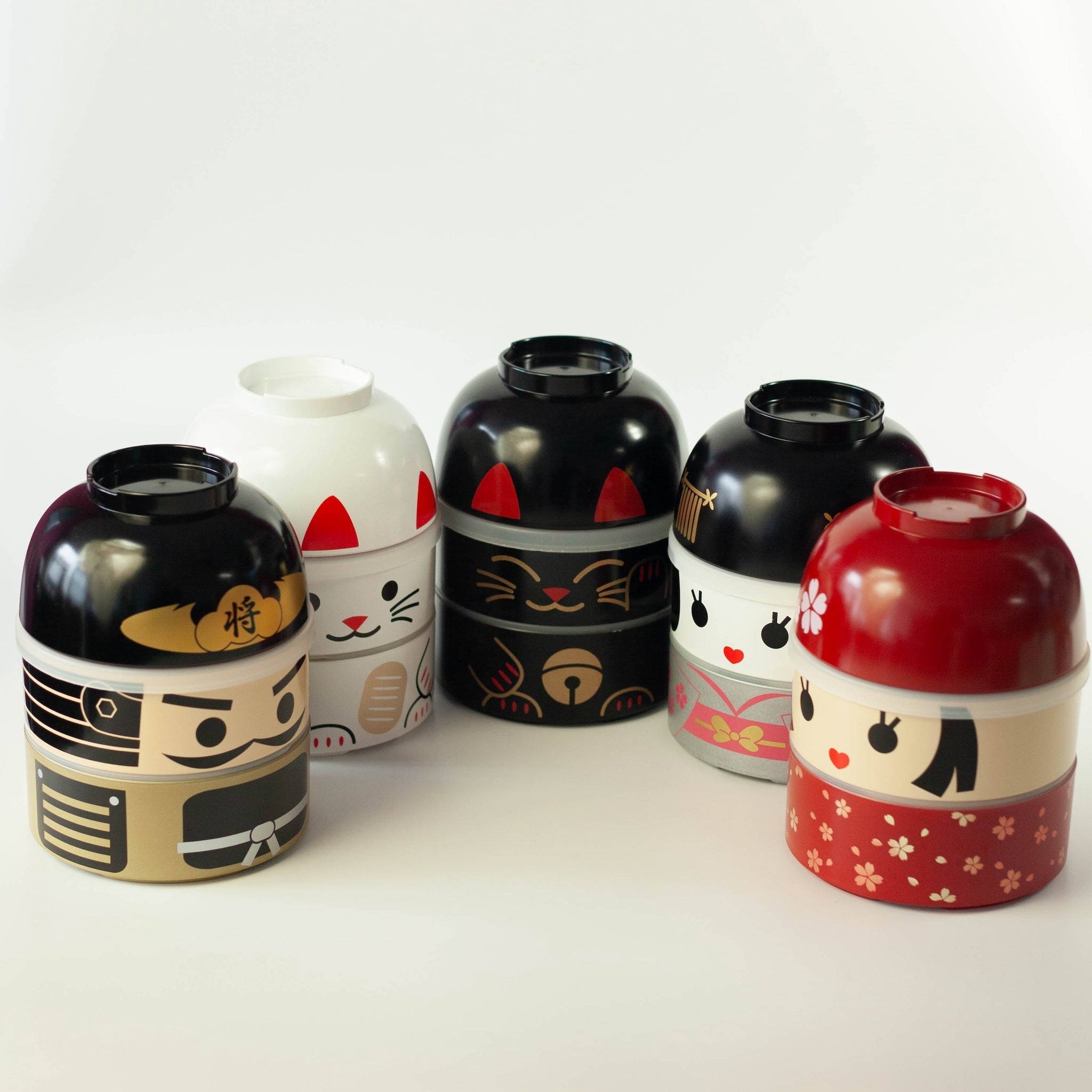 Bento Kokeshi - Maneki Neko (bianco, 1200 ml)