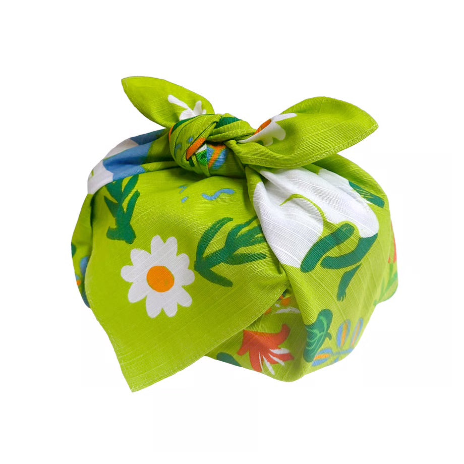 Furoshiki Neko no Niwa (verde, 50 cm)