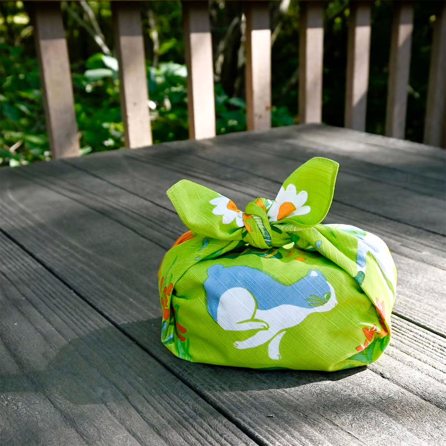 Furoshiki Neko no Niwa (verde, 50 cm)