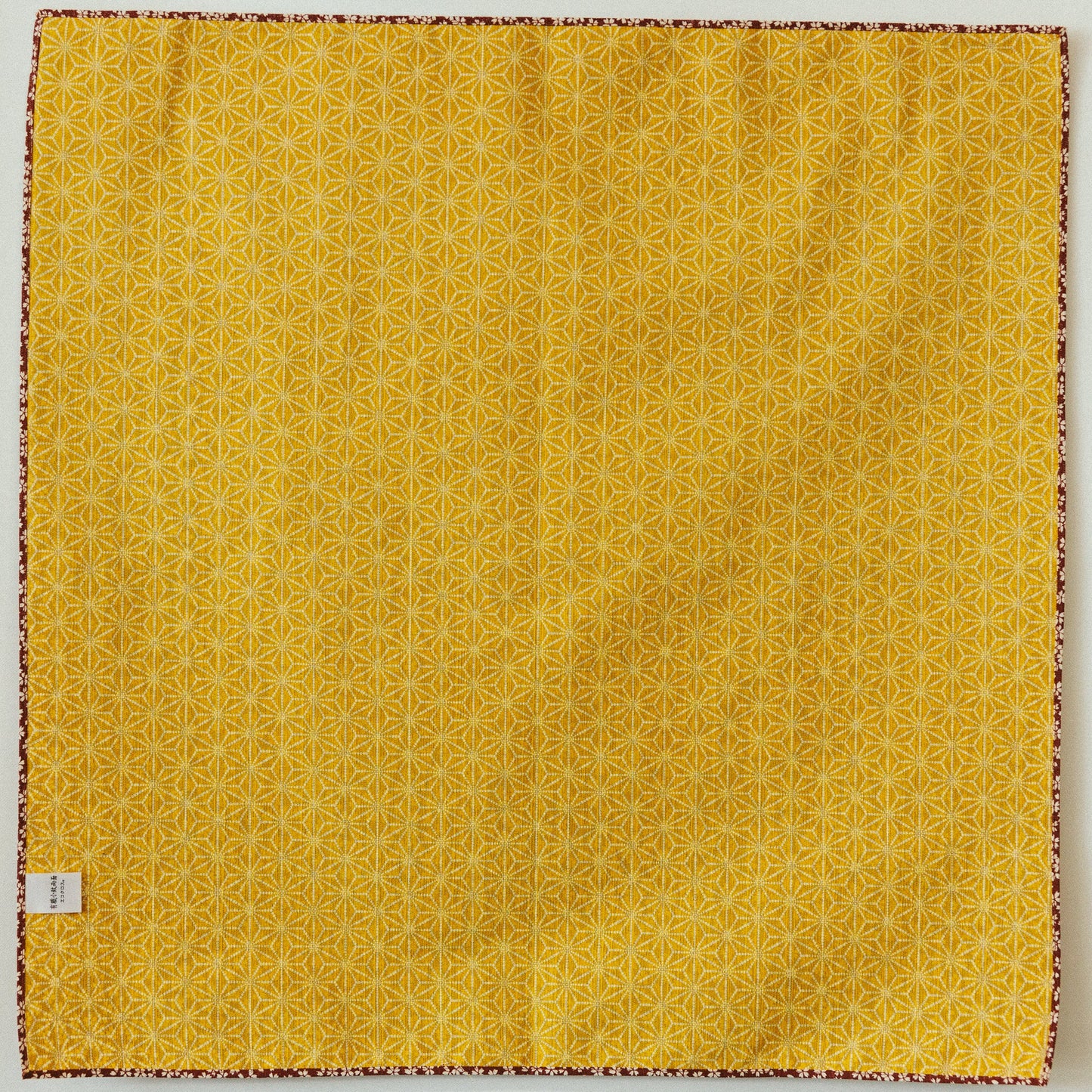Furoshiki bifacciale Asanoha Sakura (rosso bordeaux e oro, 50 cm)