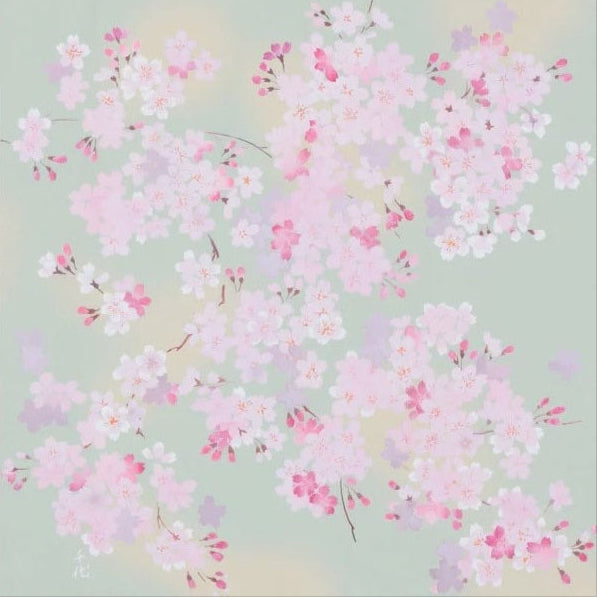 Furoshiki Fuwari Sakura (groen, 70 cm)