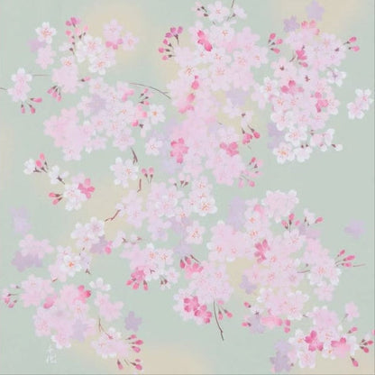 Furoshiki Fuwari Sakura (groen, 70 cm)