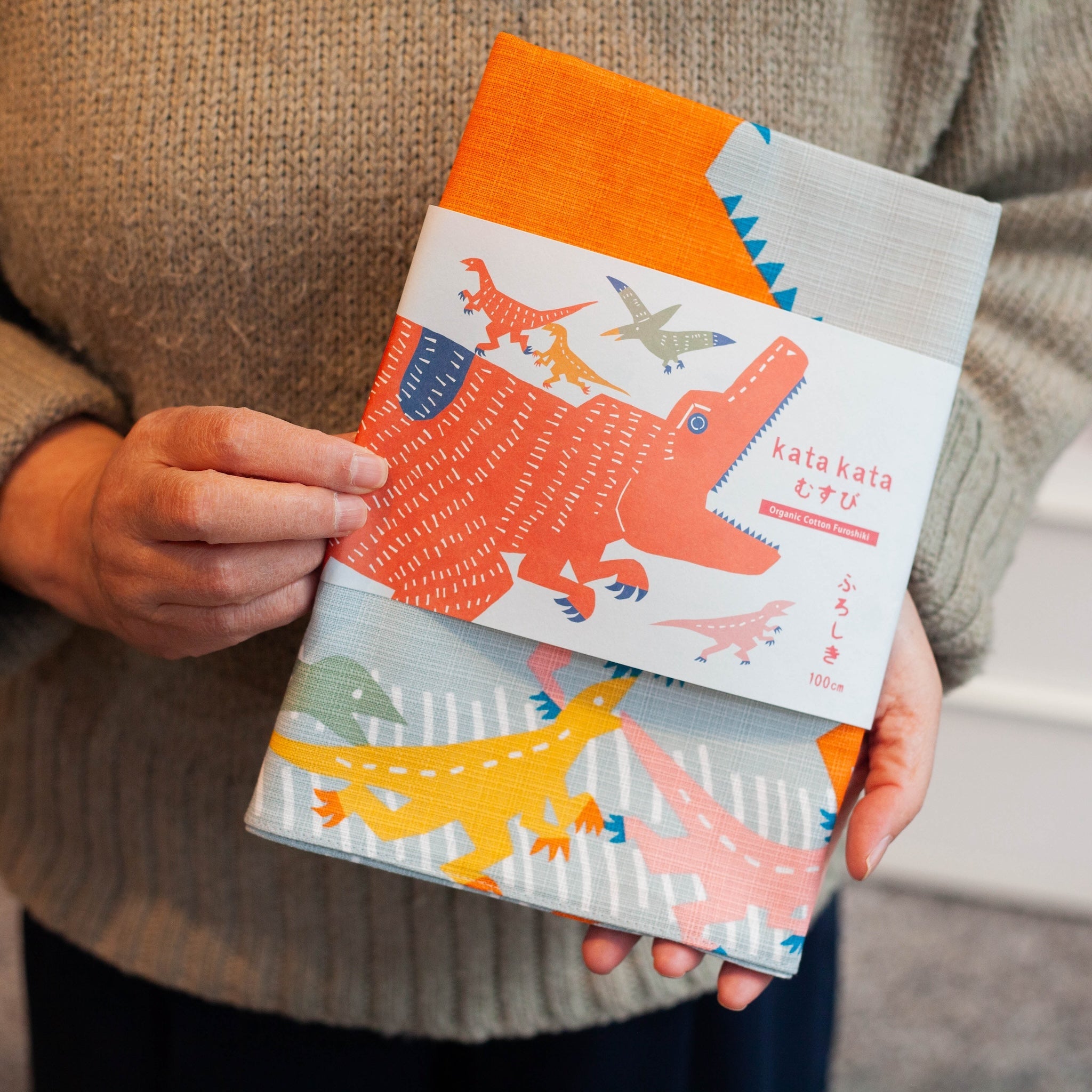 Furoshiki Kata Kata - Kyoryu (gris-vert, 104 cm)