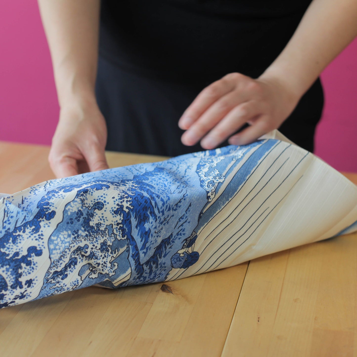 Furoshiki Hokusai Ukiyo-e | Il pescatore di Kajikazawa 48 cm