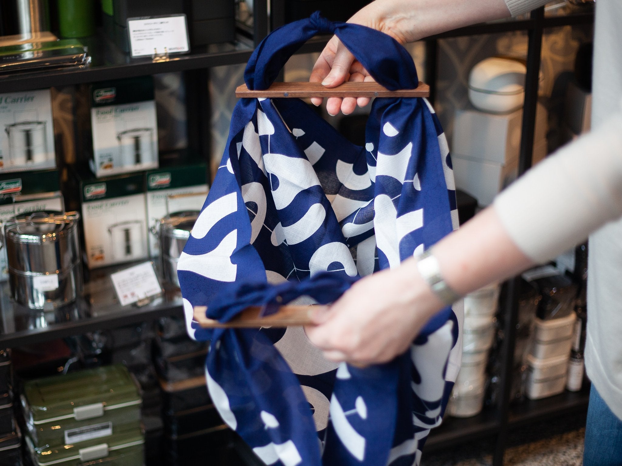 Furoshiki Patchin (manico della borsa) - Noce