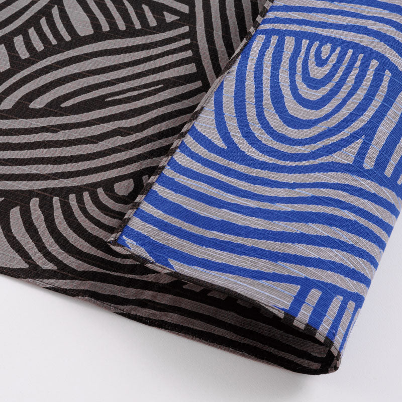 Furoshiki double face Isa Monyo - Yui (gris-bleu, 48 cm)