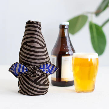 Furoshiki double face Isa Monyo - Yui (gris-bleu, 48 cm)