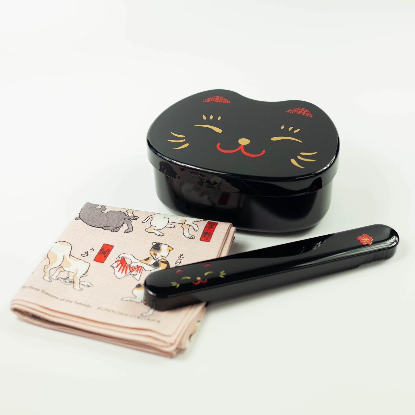 Ensemble Bento Kao Neko (noir)