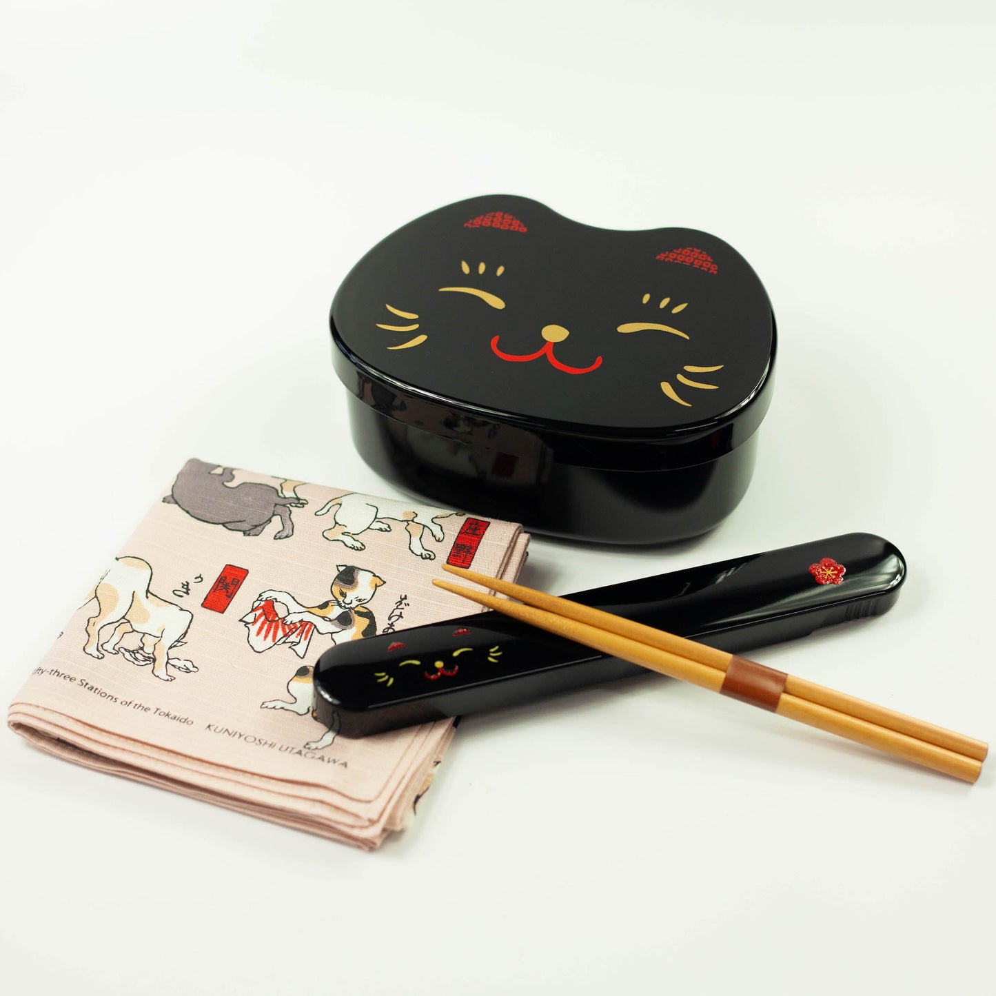 Ensemble Bento Kao Neko (noir)