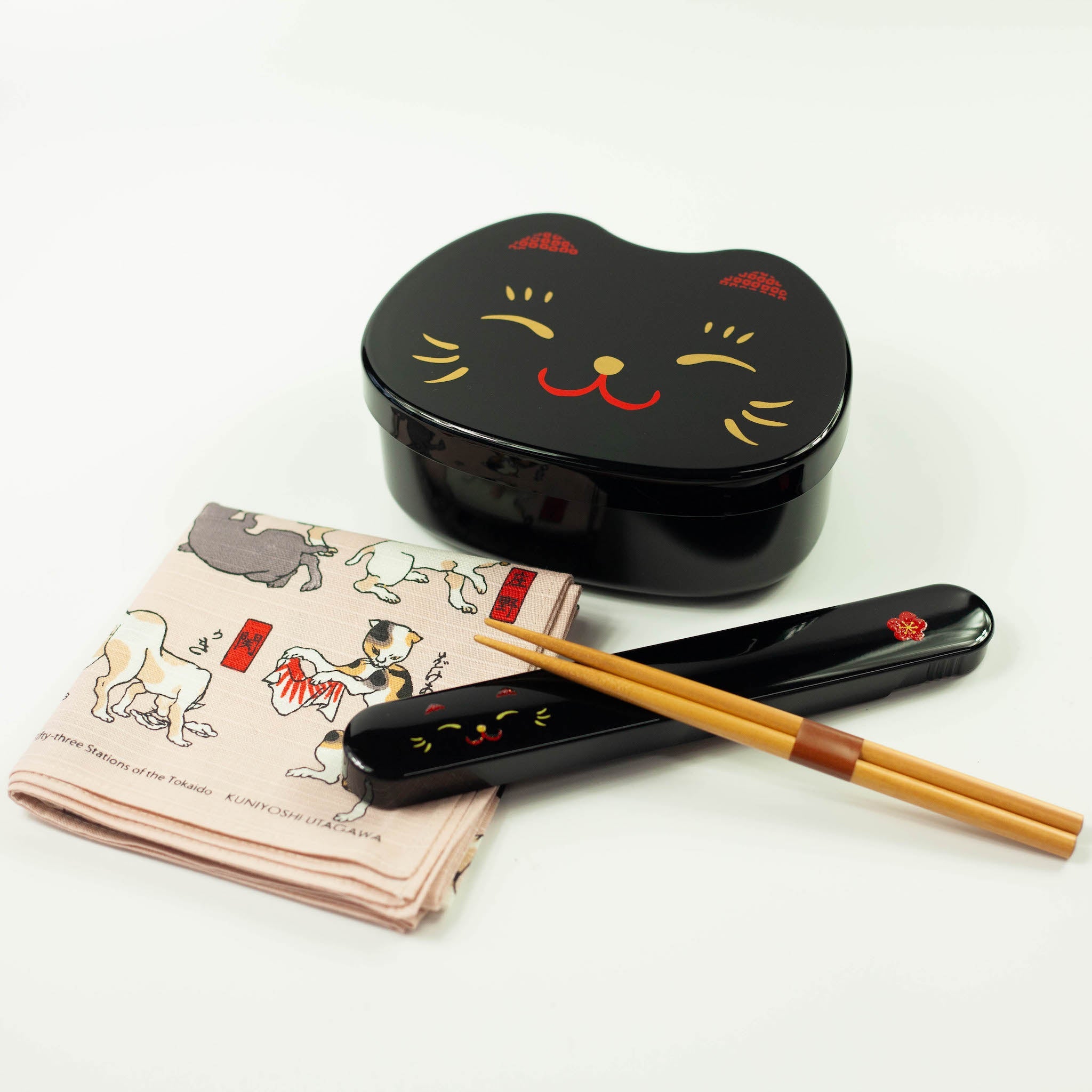 Ensemble Bento Kao Neko (noir)