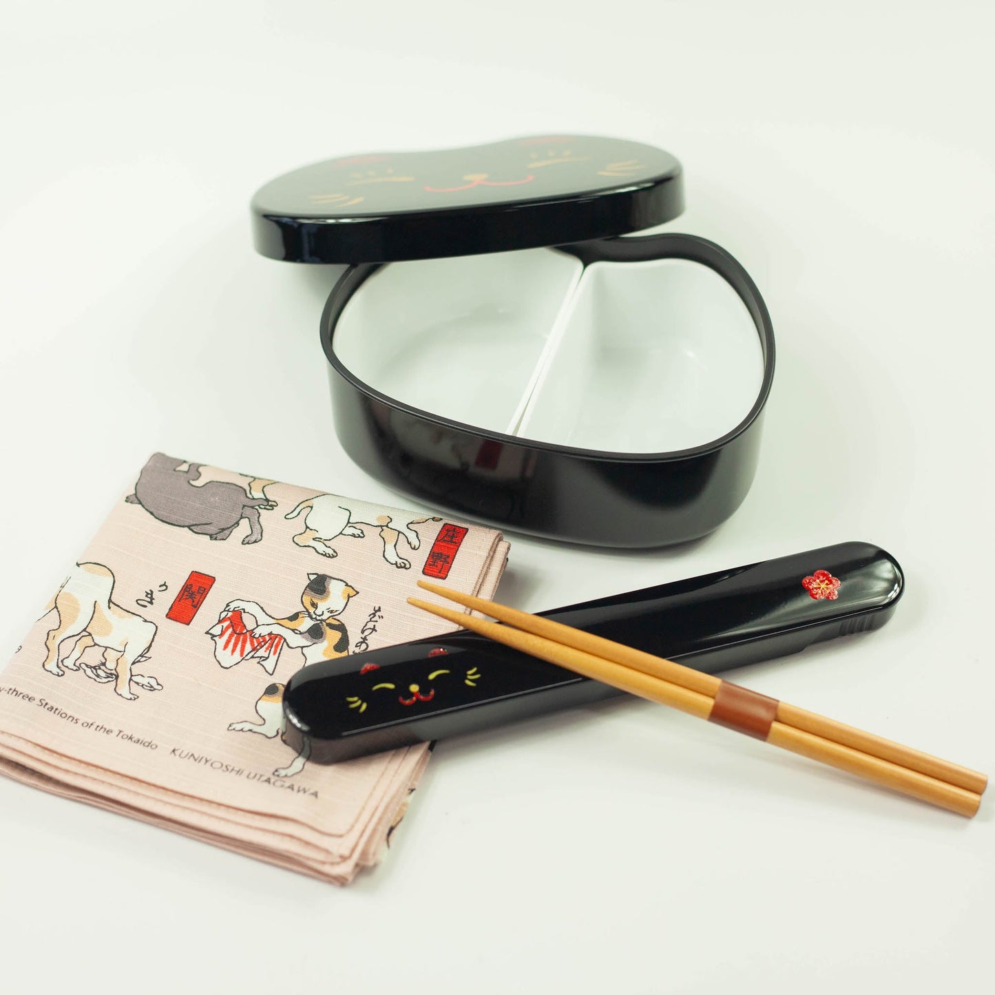 Ensemble Bento Kao Neko (noir)