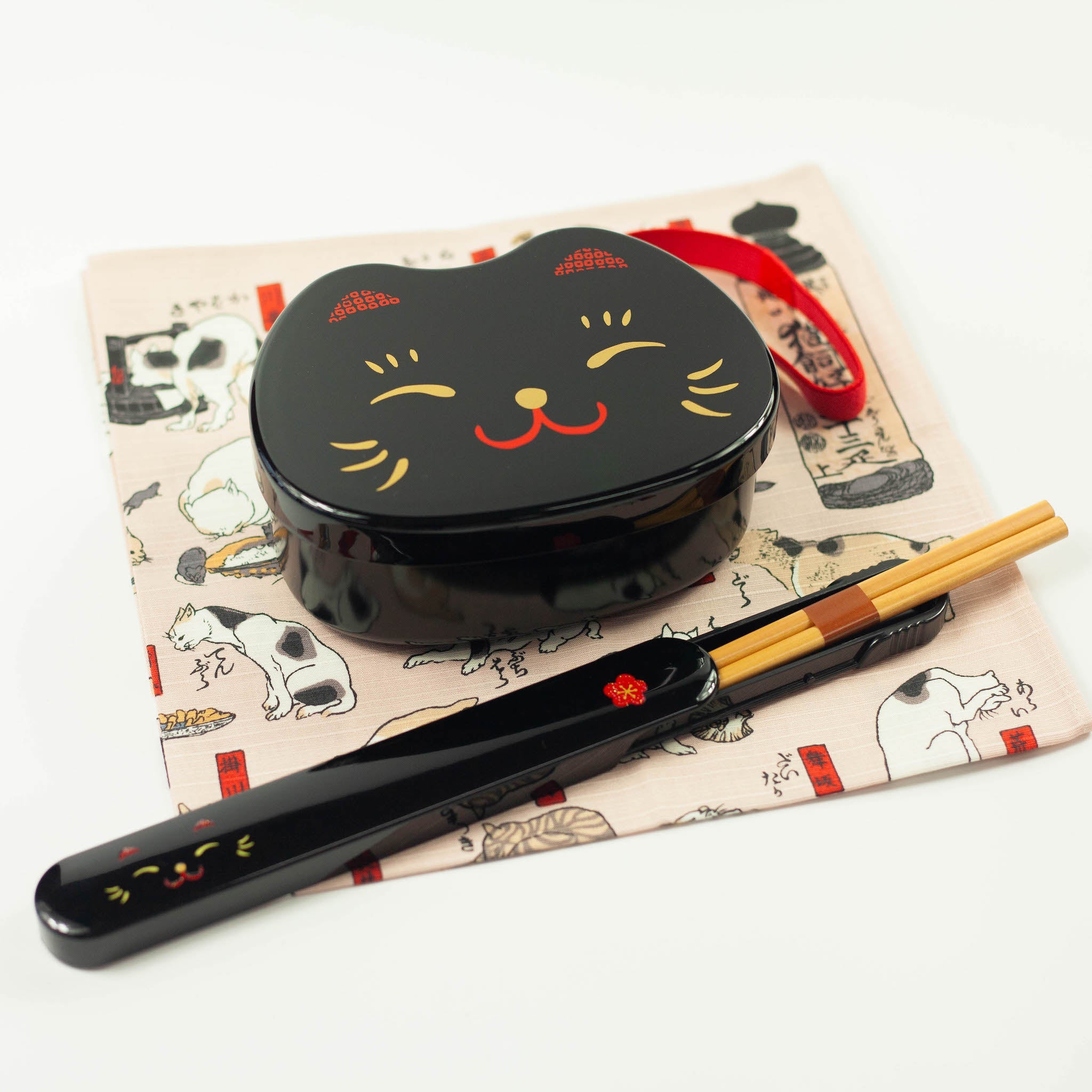 Kao Neko Bento-set (zwart)