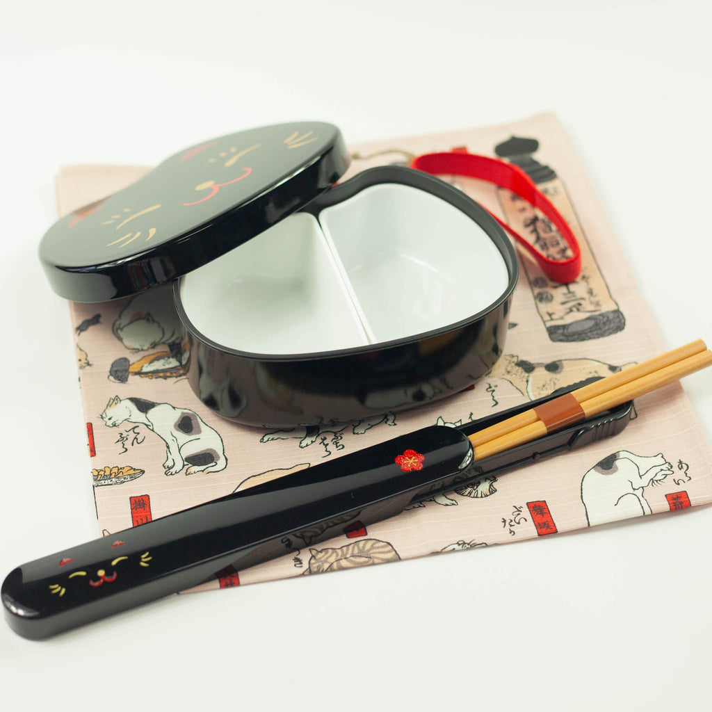 Kao Neko Bento-set (zwart)
