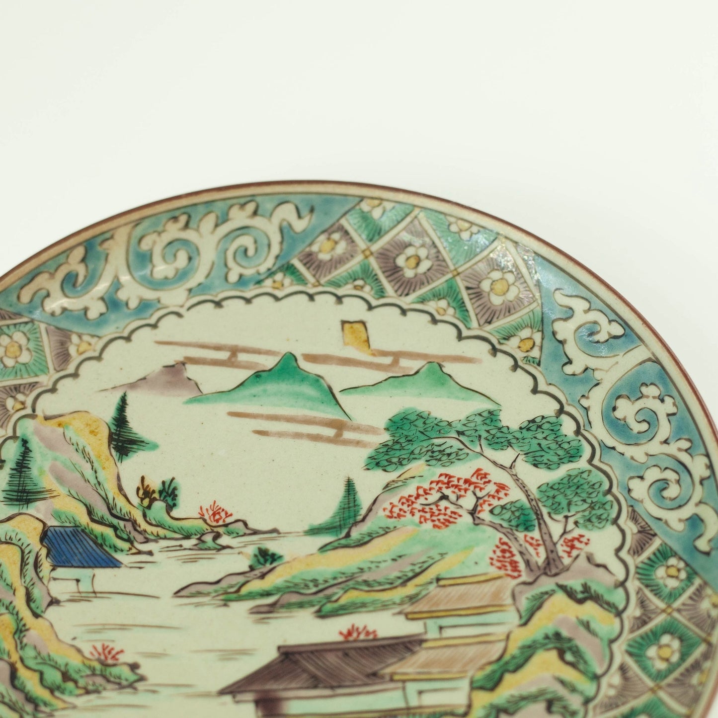 Kutaniyaki-bord uit het Meiji-tijdperk (1900, 17 cm)