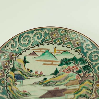 Kutaniyaki-bord uit het Meiji-tijdperk (1900, 17 cm)