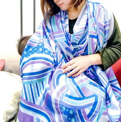 Furoshiki idrorepellente - Refrain Yuika (110 cm, blu)