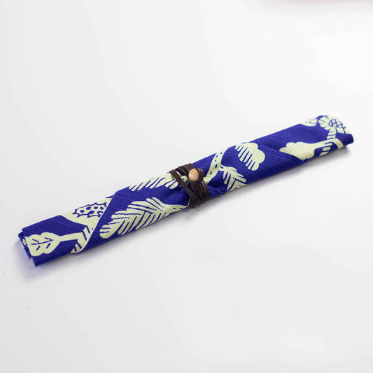 Etui à baguettes furoshiki original Kiku (bleu)