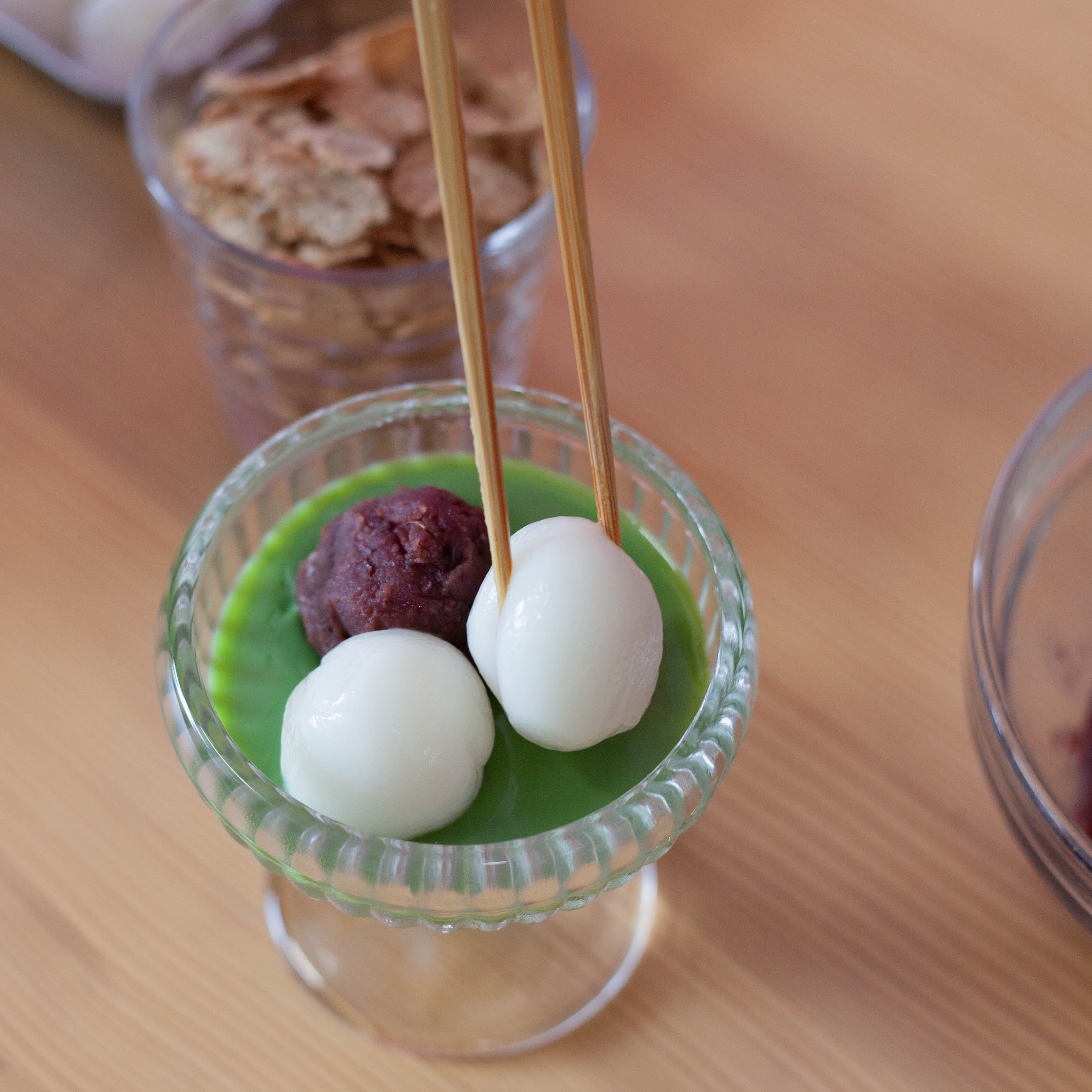 Uji matcha groene theedesserts