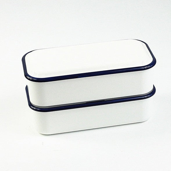 Takenaka Retro Moda Lunch Box | White & Navy by Takenaka - Bento&co Japanese Bento Lunch Boxes and Kitchenware Specialists